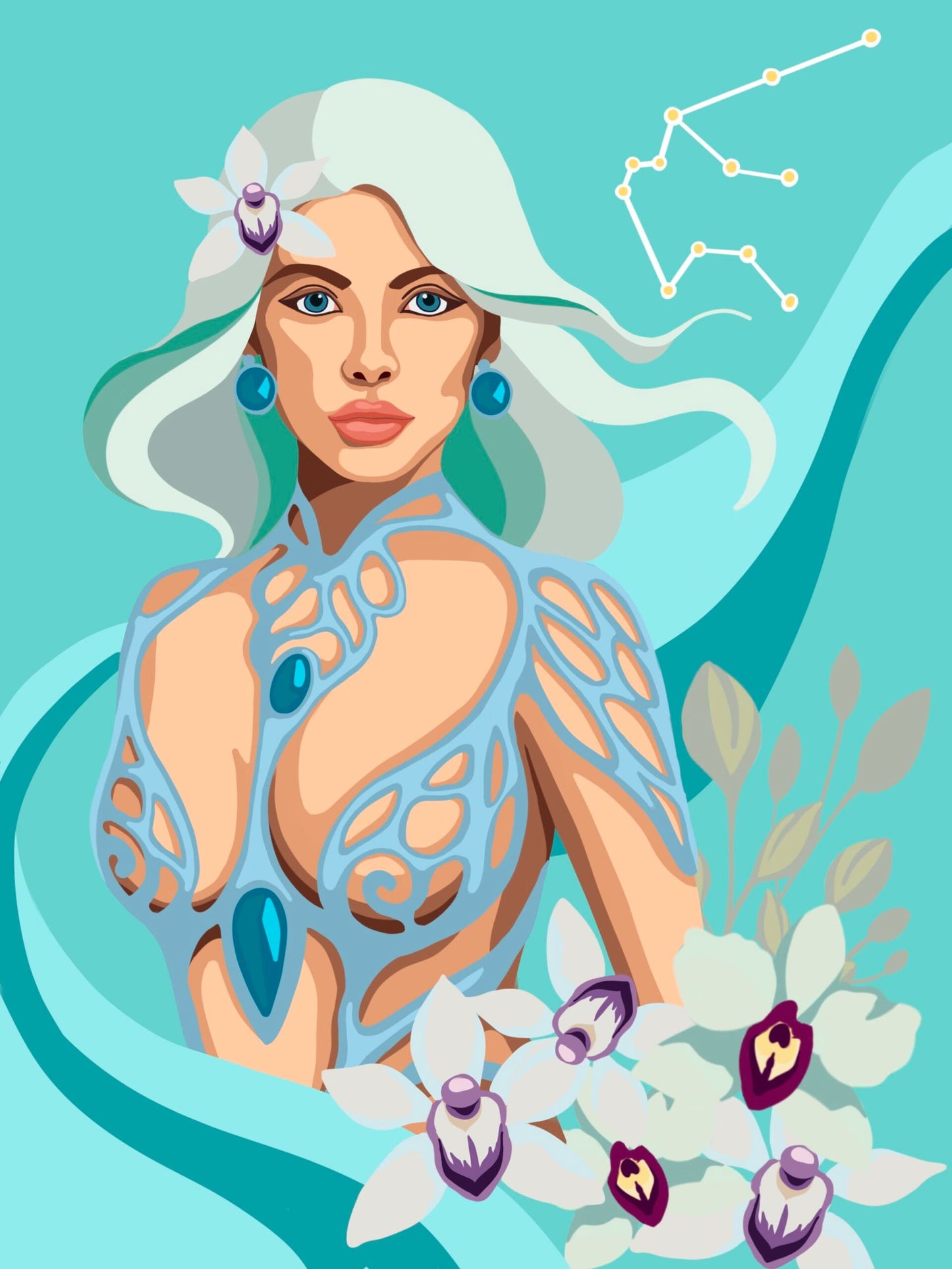 Astrology Paint by Numbers Series – Aquarius | Paint Your Peach
